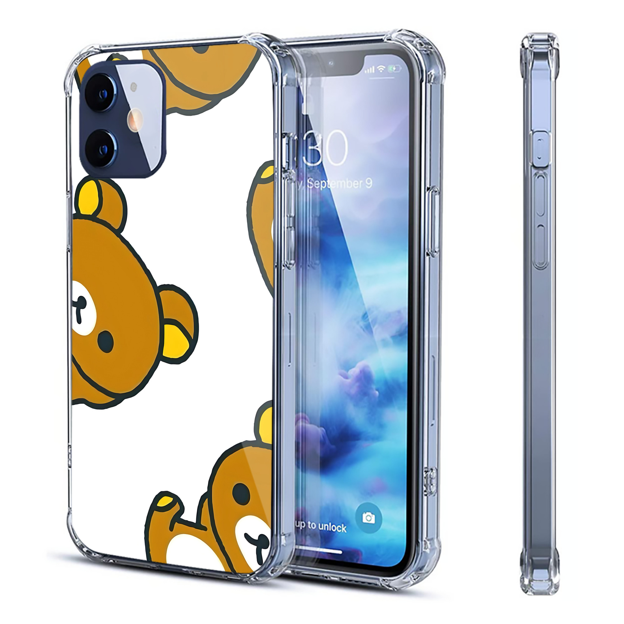 （画像用） リラックマ リラックマ キイロイトリ Rilakkuma Korilakkuma Kiiroitori 【iPhone 12シリーズ対応】透明スマホケース（クリアソフトケース）